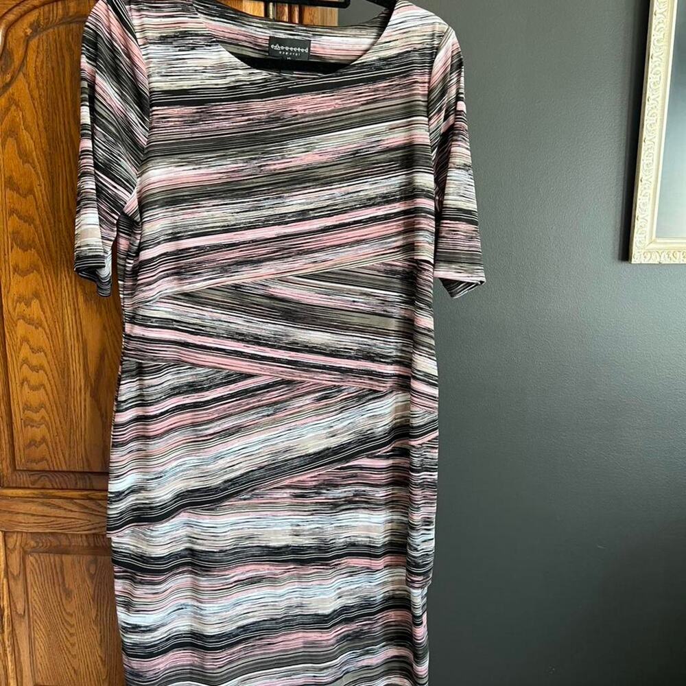 Vintage abstract bodycon midi dress